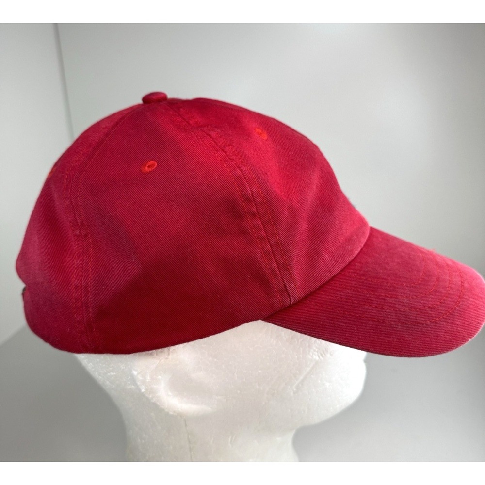 Polo Ralph Lauren Dark Red Navy Blue Pony Spell Out Strapback Hat Cap Mens OSFA - Picture 4 of 9